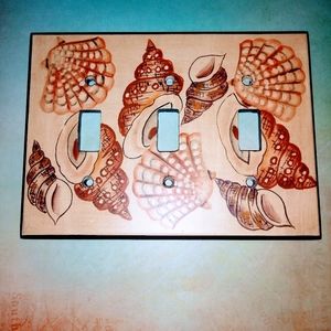 Tropical seashell wall switch plate decor